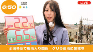 【素人】お天気お姉さん中継レポート狩り 汚された朝の顔 地方局美人キャスター4名│ハラスメント│h_1745hrsm00123