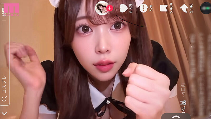 【素人】新人 ただ好奇心で応募してきたエッチな素人娘は実は、人気コスプレ配信ライバーだった！SNSの世界から出てAV デビュー！！ねねちゃん│MOODYZ Fresh│mifd00664